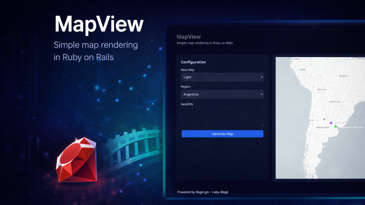 MapView: Static maps for Rails. No JS. No frontend. Just Ruby.
