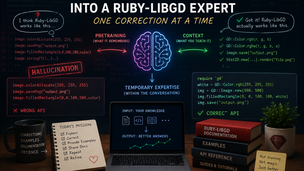 Turning a Generic LLM Into a Ruby-LibGD Expert (One Correction at a Time)